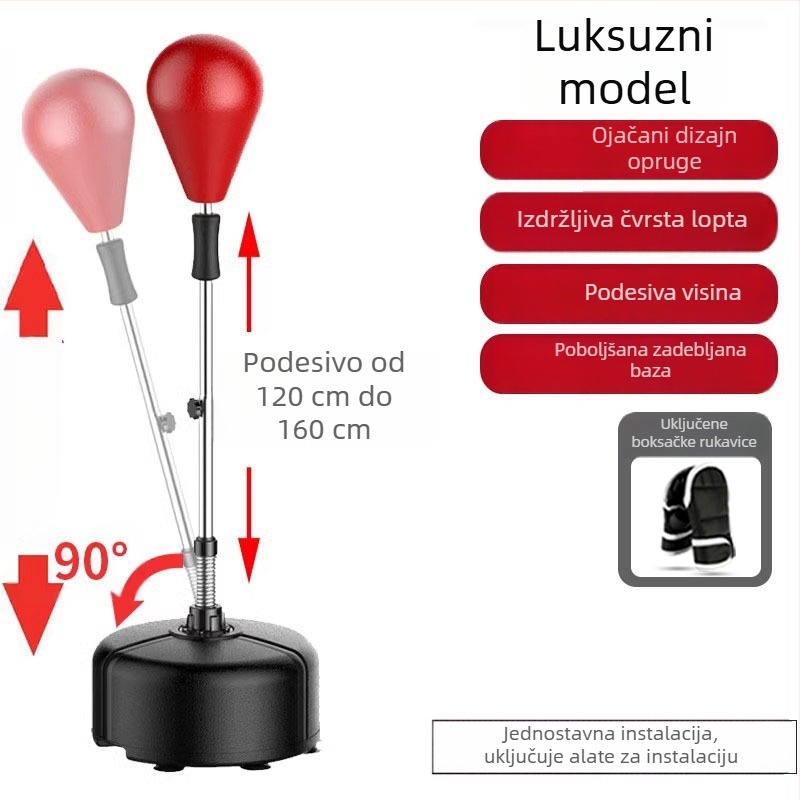Boxing brzinska lopta s ciljem reakcije, oprema za trening, vertikalni slobodno stojeći vrećasti sandbag za kućnu upotrebu