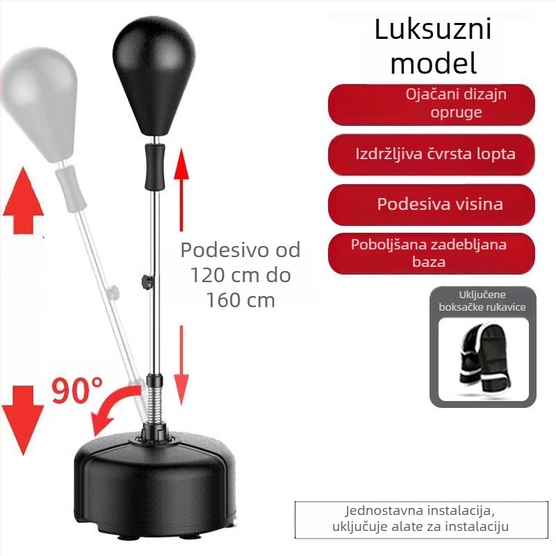 Boxing brzinska lopta s ciljem reakcije, oprema za trening, vertikalni slobodno stojeći vrećasti sandbag za kućnu upotrebu