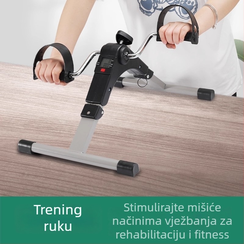 Kompaktni sklopivi pedalni trenažer s hidrauličkim otporom za rehabilitaciju gornjih i donjih udova