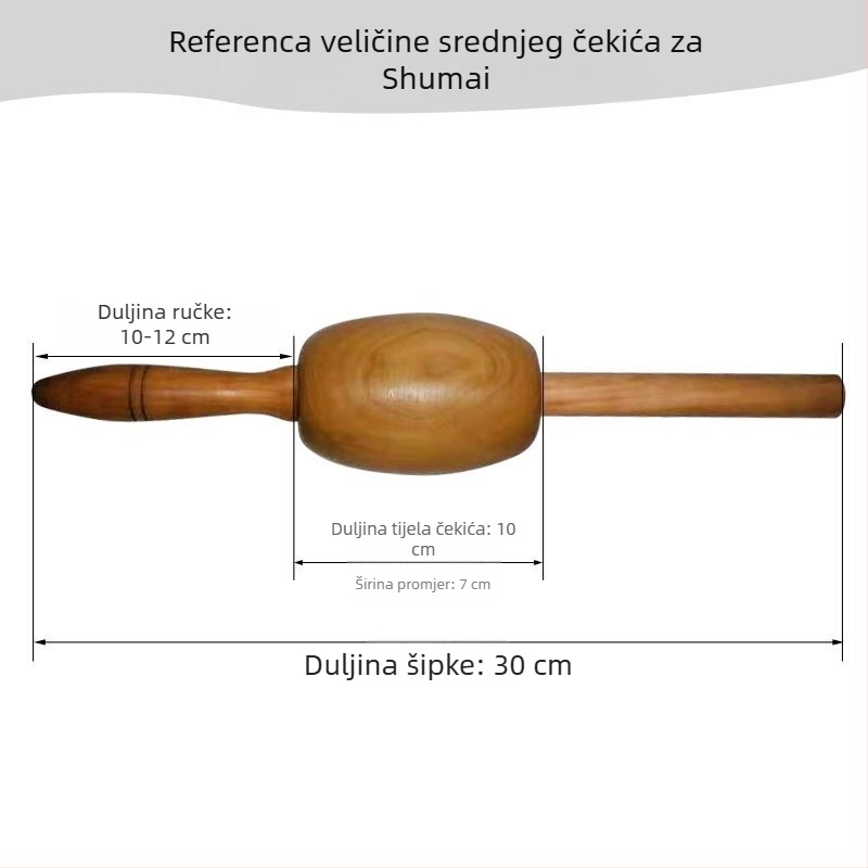 Drveni čekić za shumai i valjak za tijesto, profesionalni kuhinjski alat