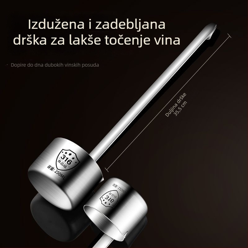 Set za posluživanje vina od nehrđajućeg čelika 316 za kućnu upotrebu — veliki promjer, žlica i lijevak