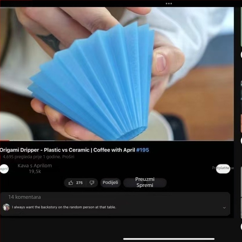 Origami Air filtr za kavu od smole, set filtracije V60