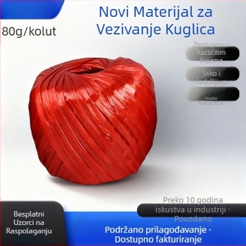 80 g pjenasti novi materijal za vezivanje užeta za pakiranje, duljina 50-90 m, širina 35 mm, nosivost 25 kg, polipropilen, boje bijela, žuta, crvena, zelena, plava