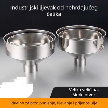 Izuzetno veliki nehrđajući čelik industrijski lijevak, veliki promjer, za komercijalno punjenje, donji spremnik