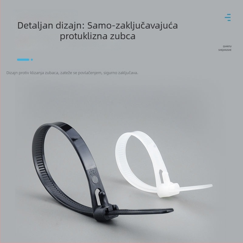 Friendship Otpuštajuće najlonske zip-veze za kabel, podesive trake za električne instalacije, bijelo/crne, 4x150mm / 5x200mm / 5x300mm, 100 komada u pakiranju