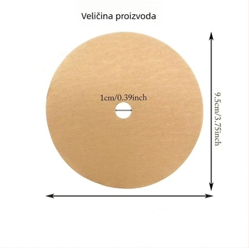 Kavu filter papir kružnog oblika 95 mm, drvena celuloza, za ručno filtriranje, bijela/prirodna boja, s otvorima