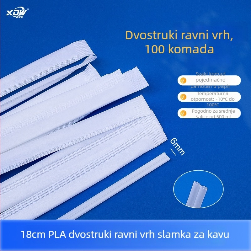 PLA slamka za kavu, jednokratna, biološko razgradljiva, individualno pakirana, za miješanje kave i mliječnog čaja