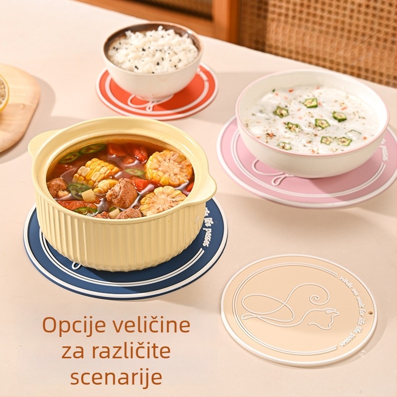 Debeli mekani PVC otporan na toplinu kuhinjski podložnik — okrugli podmetači, podmetači za posude i čaše, zaštita od opeklina, moderan minimalistički dizajn