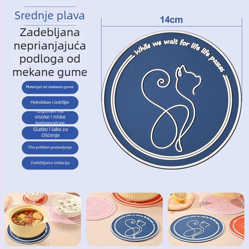 Debeli mekani PVC otporan na toplinu kuhinjski podložnik — okrugli podmetači, podmetači za posude i čaše, zaštita od opeklina, moderan minimalistički dizajn