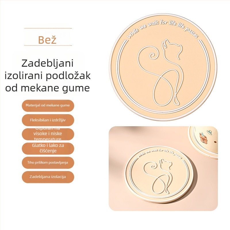 Debeli mekani PVC otporan na toplinu kuhinjski podložnik — okrugli podmetači, podmetači za posude i čaše, zaštita od opeklina, moderan minimalistički dizajn