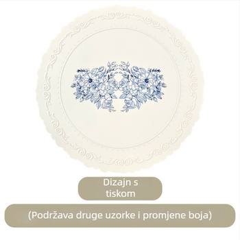 Velika silikonska podloga za stol s europskim retro reljefnim dizajnom, protuklizna, okrugla podloga za čaše i posuđe, toplinska izolacija