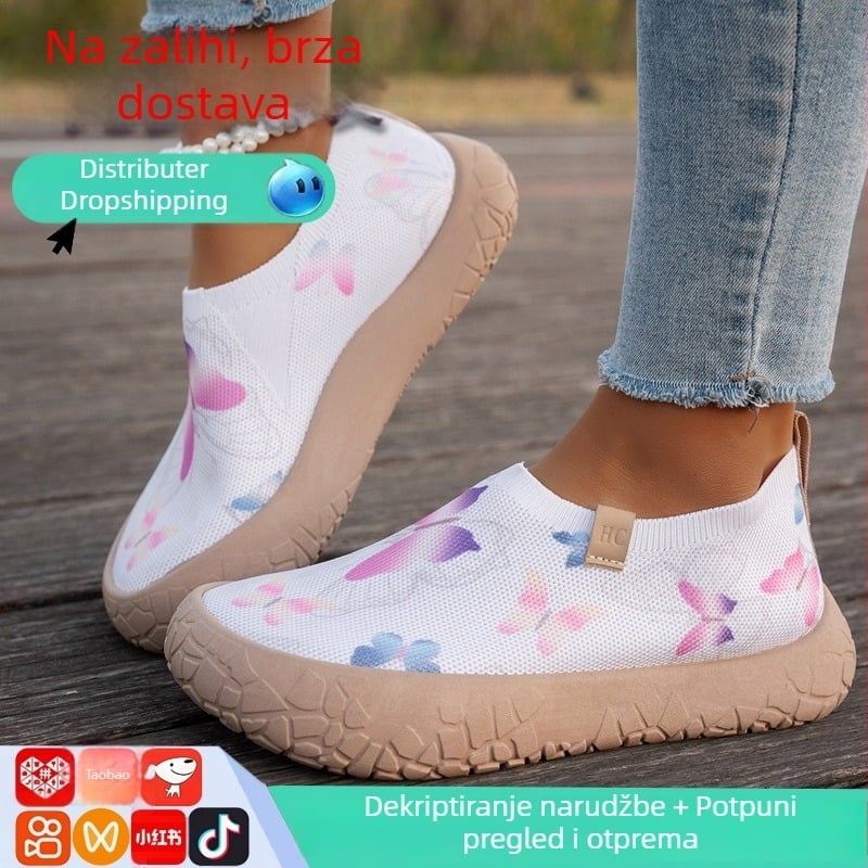 Ženske cipele s debelom sole i skrivenim porastom visine, proljetne mekane sportske obuće za casual hodanje, široke protuklizne slip-on cipele