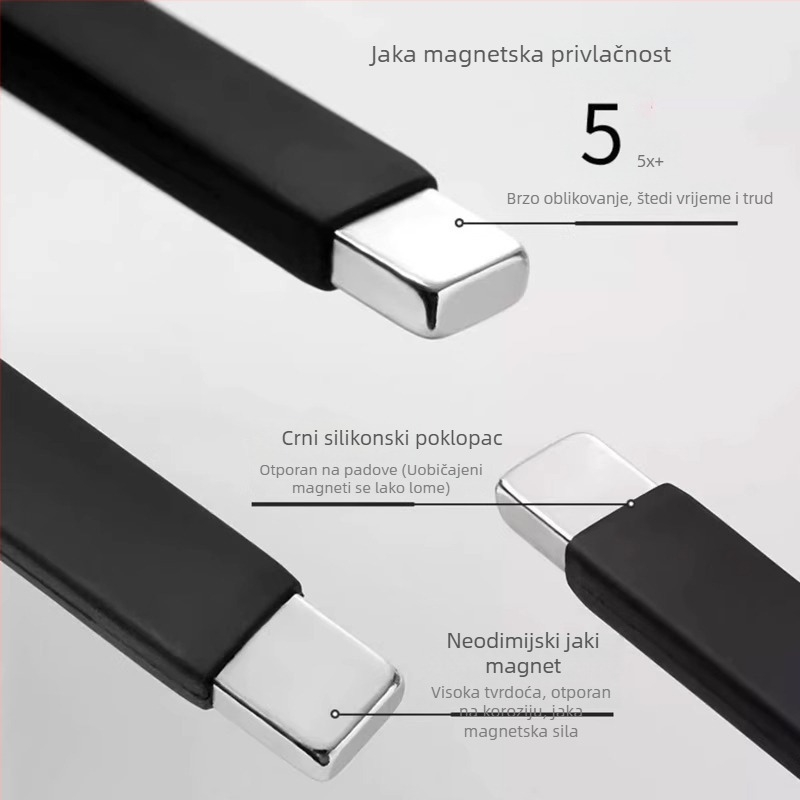 Veliki magnetski alat za nokte – dugi, jaki magnet, otporan na padanje i lomljenje, Cat-Eye magnet za francusku manikuru