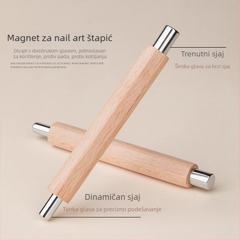 Veliki magnetski alat za nokte – dugi, jaki magnet, otporan na padanje i lomljenje, Cat-Eye magnet za francusku manikuru