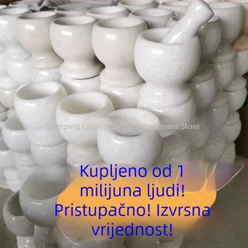 Prirodni kameni česnjak možak s oljuštačem, mlincem i tučkom za kuhinju