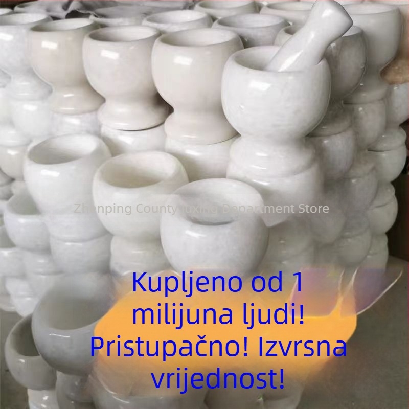 Prirodni kameni česnjak možak s oljuštačem, mlincem i tučkom za kuhinju