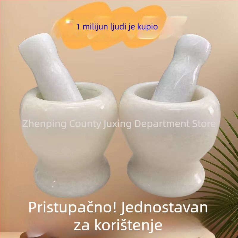 Prirodni kameni česnjak možak s oljuštačem, mlincem i tučkom za kuhinju