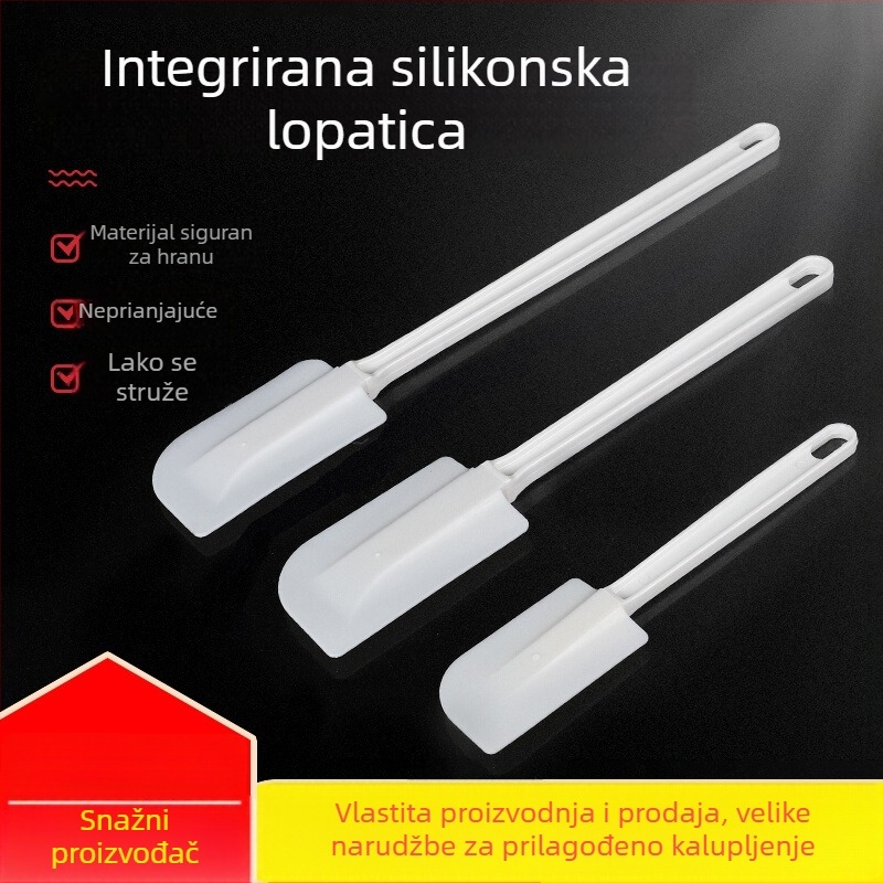 Jednodijelna silikonska špatula za kremu torti, mekana gumena špatula, velika veličina