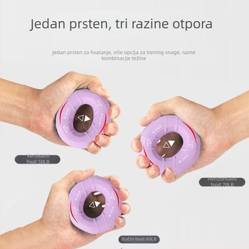 Silikonski trener snage hvatanja s tri razine otpora, za zapešće i prste, prenosni kućni prsten za vježbanje hvata