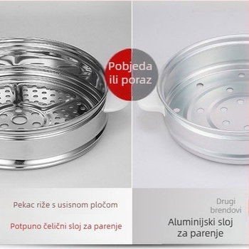 Nerđajući čelični parni koš za kuhanje riže, trokuto–polumjesečastog oblika, univerzalan za električni lonac za rižu, debeli parni stalak, za kućnu upotrebu, za para kruha, veličine 2/3/5/10/13