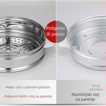 Nerđajući čelični parni koš za kuhanje riže, trokuto–polumjesečastog oblika, univerzalan za električni lonac za rižu, debeli parni stalak, za kućnu upotrebu, za para kruha, veličine 2/3/5/10/13
