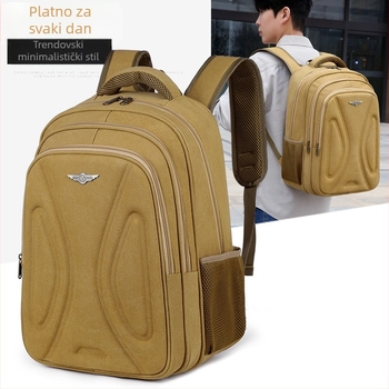 Ranac od platna visoke kapacitete, ojačano platno, za putovanja, unisex, kompatibilan s 14-inčnim prijenosnikom