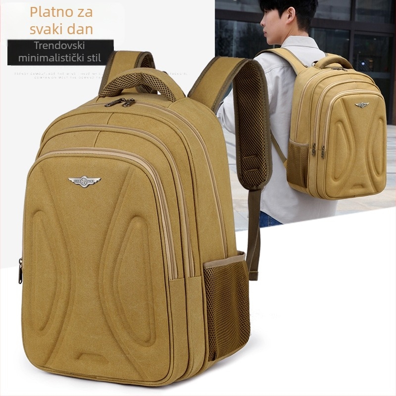 Ranac od platna visoke kapacitete, ojačano platno, za putovanja, unisex, kompatibilan s 14-inčnim prijenosnikom