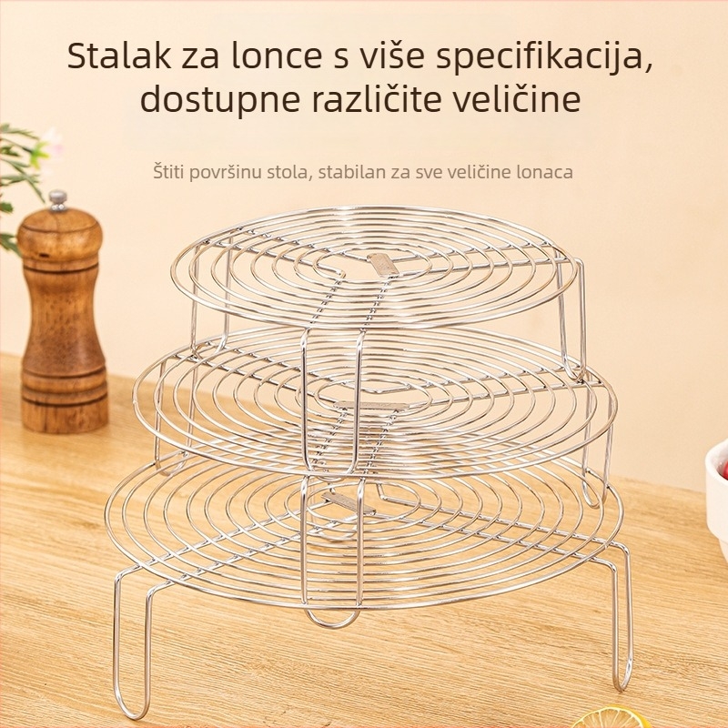 Stalak za para od nehrđajućeg čelika 304 s visokim nogama, kućna upotreba, za parenje peciva, jela i povrća