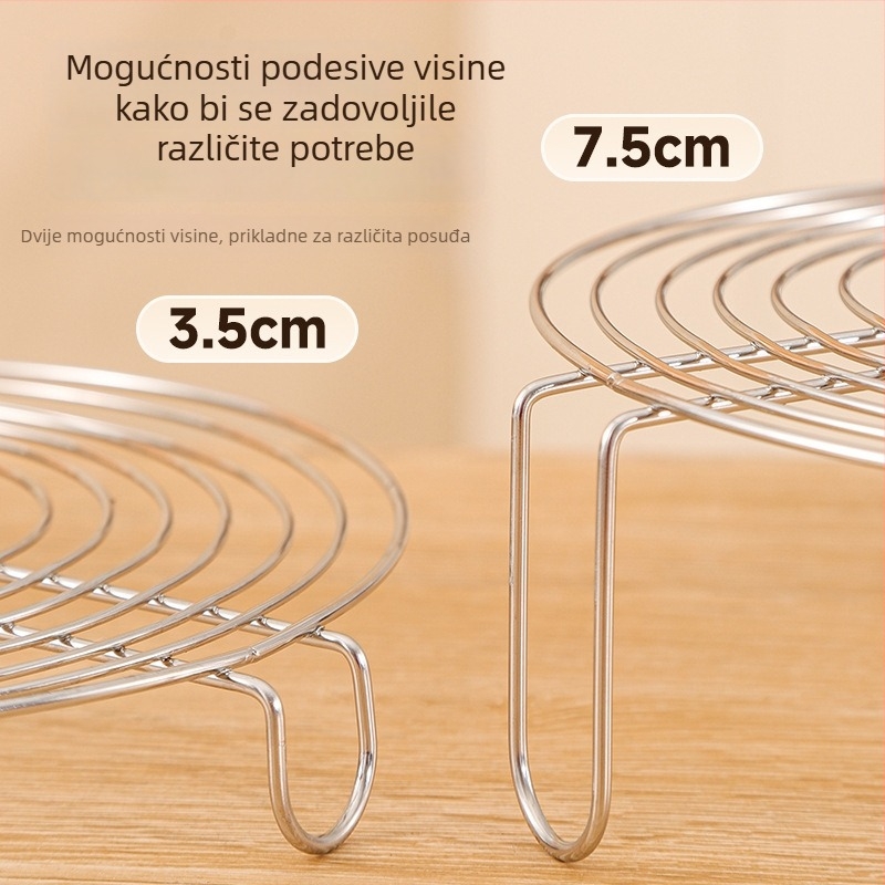 Stalak za para od nehrđajućeg čelika 304 s visokim nogama, kućna upotreba, za parenje peciva, jela i povrća