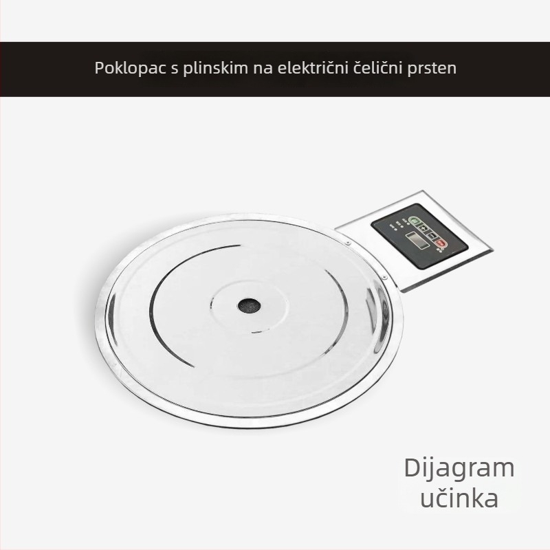 Okrugli debeli prsten od nehrđajućeg čelika i poklopac za električnu keramičku ploču i indukcijsku ploču