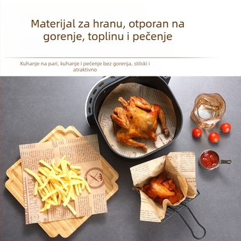 Papir za apsorpciju ulja za air fryer, papir za pečenje u pećnici, otporan na visoke temperature