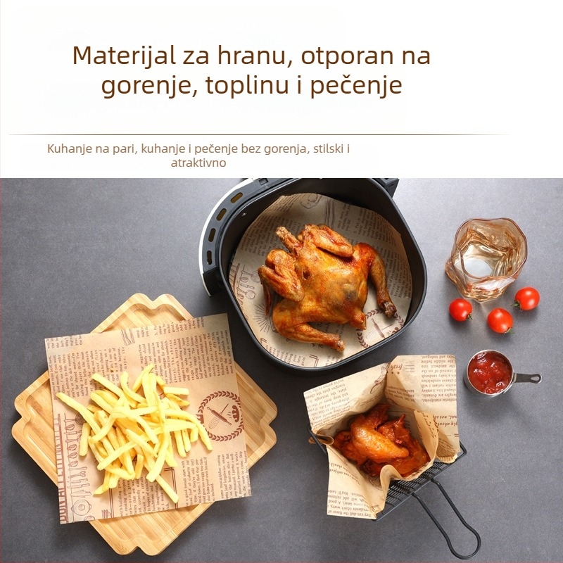 Papir za apsorpciju ulja za air fryer, papir za pečenje u pećnici, otporan na visoke temperature