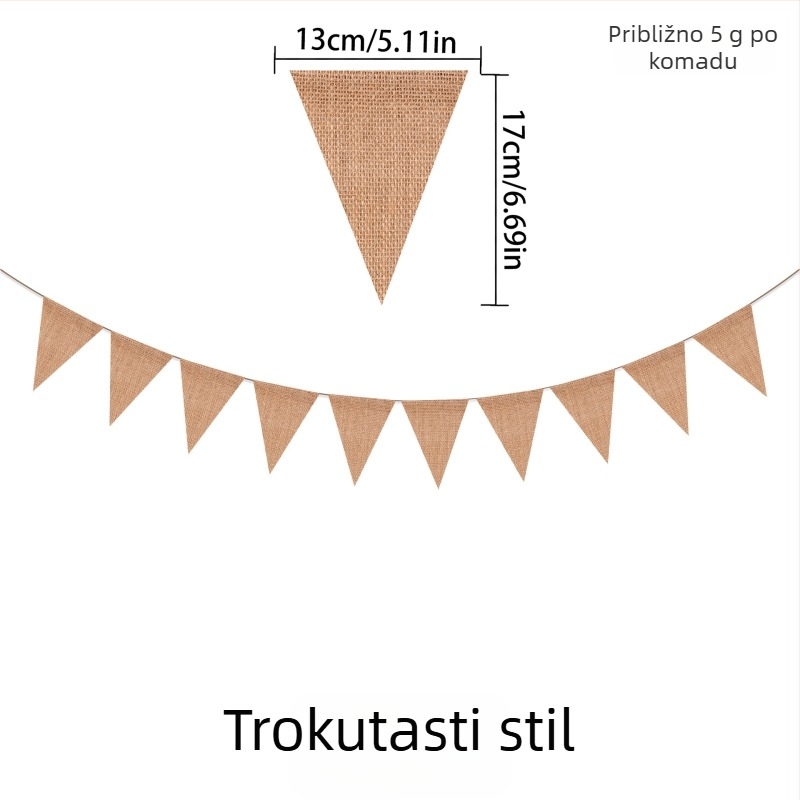 Prilagodljive zastavice: zastavice s repom (swallowtail), trokutaste, kvadratne, štitne i srcolike; bannere i viseće party dekoracije