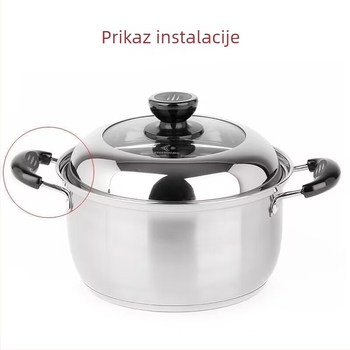 Drvena univerzalna ručka za lonac, protiv opeklina i otpornost na toplinu, odvojiva, s dvostrukim otvorima za uši lonca