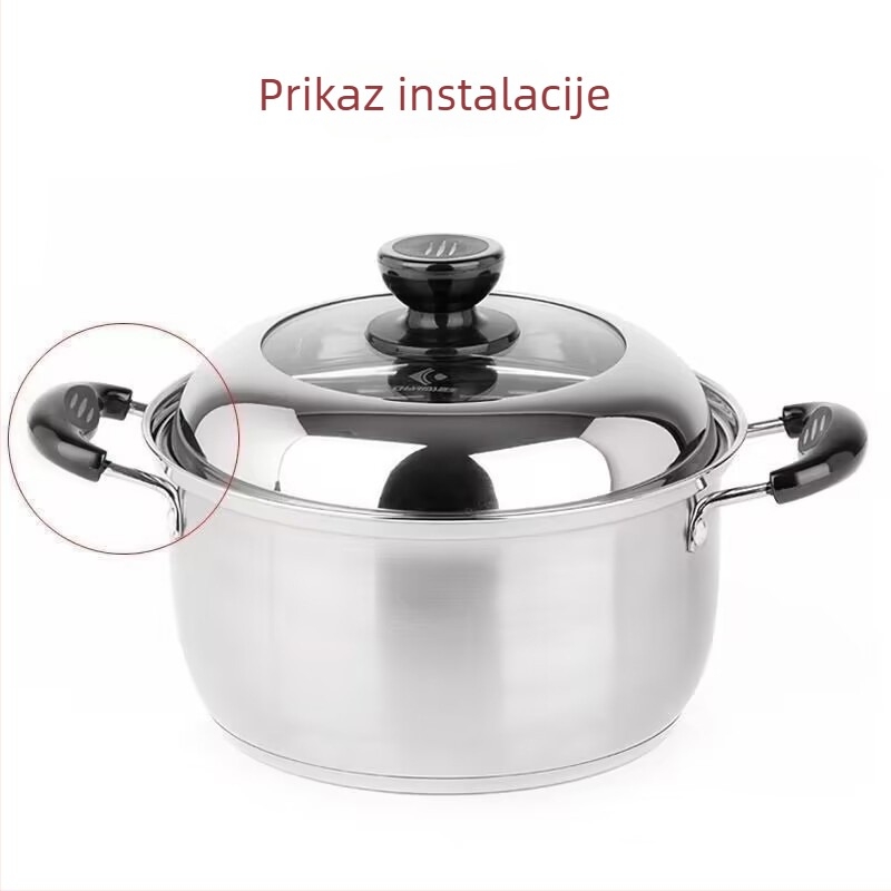 Drvena univerzalna ručka za lonac, protiv opeklina i otpornost na toplinu, odvojiva, s dvostrukim otvorima za uši lonca