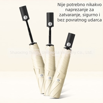 Tianju automatski 3‑dijelni sklopivi kišobran s UV zaštitom, vinil tkanina, ultra lagan i prenosiv