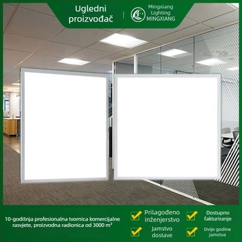 Integrirani stropni LED panel 600x600, 60x60 mrežni panel, mineralna vuna i gips ploča, 595 inženjerski panel rasvjeta