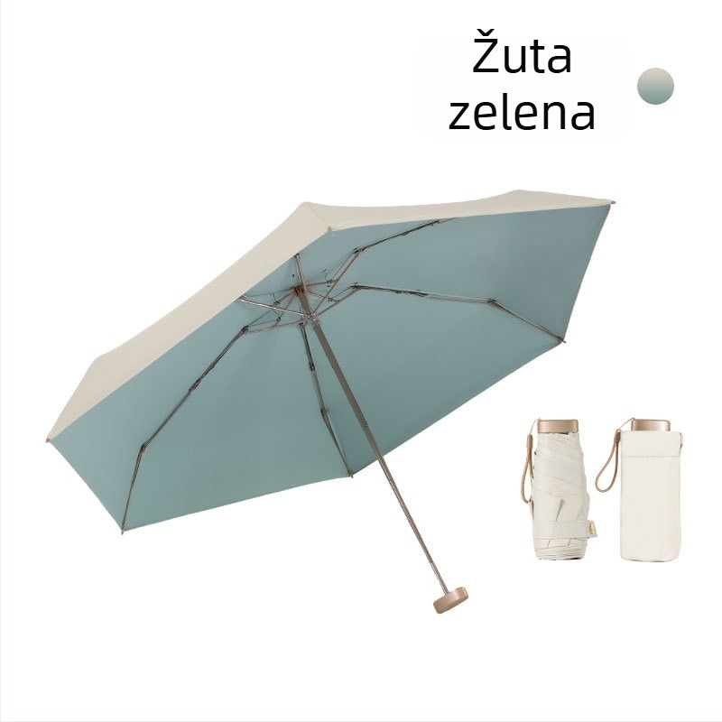 Šarena kišobran s PVC premazom, dvostruka upotreba za sunce i kišu, ženski mini džepni kišobran, veličina torbe, veleprodaja