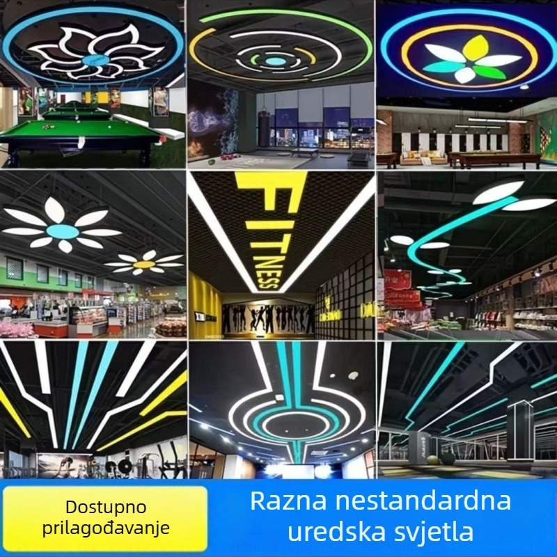 Prilagođena LED traka za urede i trgovine, trostruka zaštita, viseći rasvjetni element za plafnu mrežu