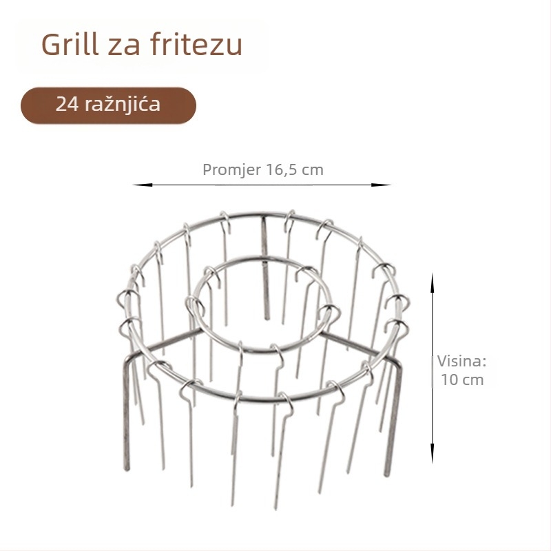 Okružni viseći stalak od nehrđajućeg čelika za ražnjiće, za fritezu na zrak, unutarnja kuhinja
