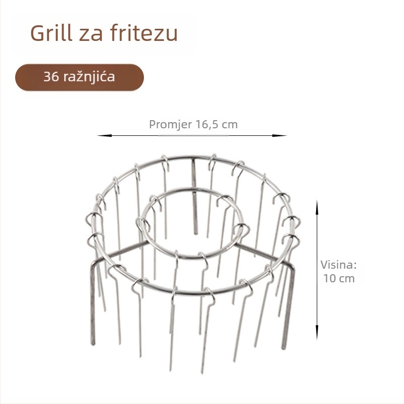 Okružni viseći stalak od nehrđajućeg čelika za ražnjiće, za fritezu na zrak, unutarnja kuhinja
