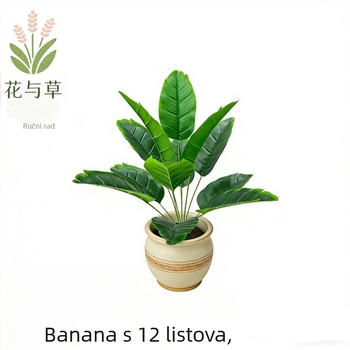 Umetno bananino drvo, veliko unutarnje biomimetno dekorativno bilje u saksiji za dnevni boravak