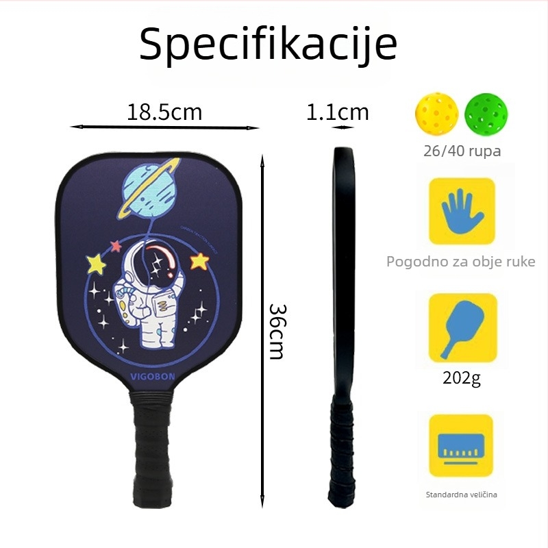 Prilagođena dječja vanjska pickleball reketa za roditelje i djecu, za početnike