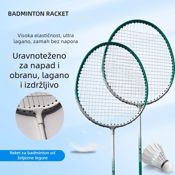 Izdržljiv set badminton raketa od željezne legure za odrasle i početnike, trening, dvostruke rakete