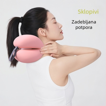 Prijenosna mini putna jastučnica za potporu vrata i lumbalne regije; pogodna za zrakoplov, vlak, auto i brze vlakove; jastuk za odmor u uredu.