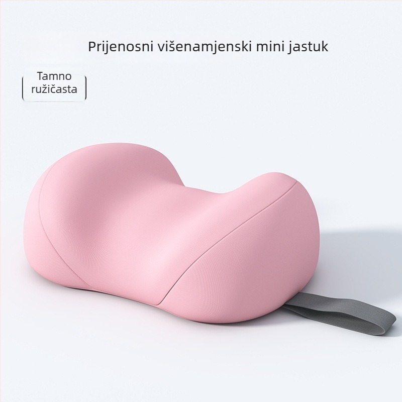 Prijenosna mini putna jastučnica za potporu vrata i lumbalne regije; pogodna za zrakoplov, vlak, auto i brze vlakove; jastuk za odmor u uredu.