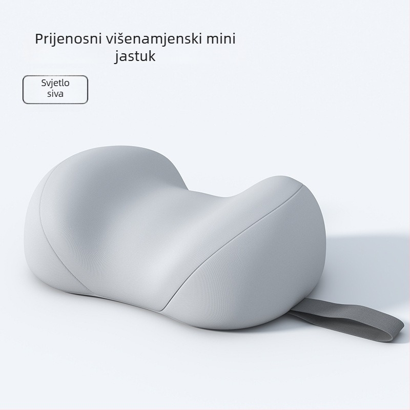 Prijenosna mini putna jastučnica za potporu vrata i lumbalne regije; pogodna za zrakoplov, vlak, auto i brze vlakove; jastuk za odmor u uredu.