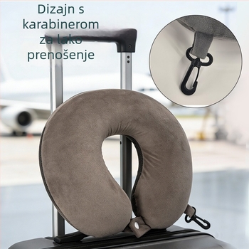 Jastuk od memorijske pjene U-oblik karabiner, jastuk za vrat, za putovanja, odmor u uredu i spavanje sa strane