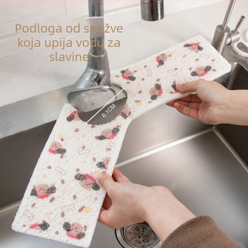 Nova duga apsorpcijska traka od drvene celuloze i pamuka, u stilu crtanog filma, za umivaonik i kuhinjski pult.