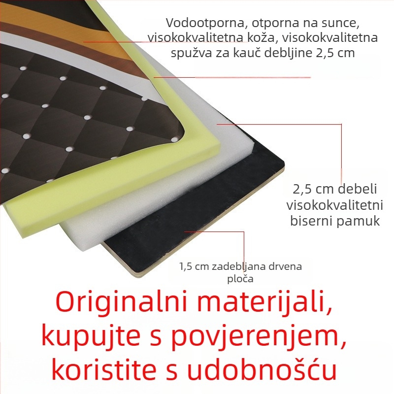 Set jastuka za sjedalo i naslona za električni tricikl, vodootporan, UV-otporan, debeli, univerzalni